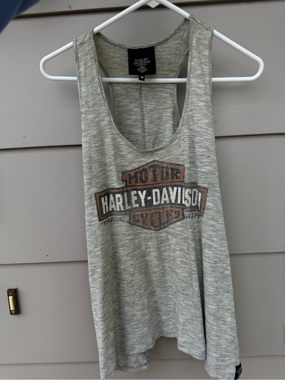 Harley-Davidson Gray Marled Logo Tank with Orange Accent